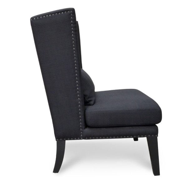 ALEXA Wingback Chair - Black - Image 2