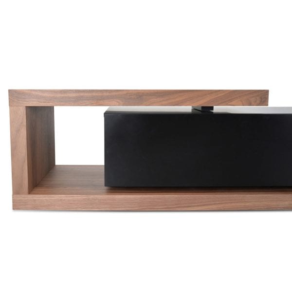 FRODE Extendable TV Entertainment Unit - 2.4m to 3.1m Walnut & Black - Image 3
