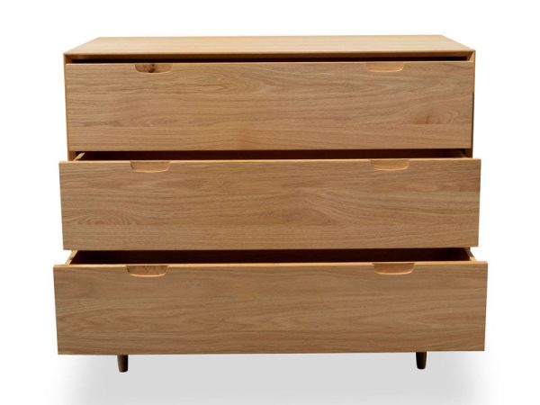 LIV Wooden 3 Drawer Dresser - Natural Oak - Image 7