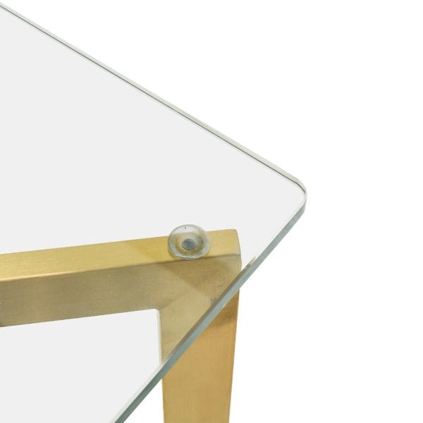 MISHA Glass Dining Table - 1.9m Gold Base - Image 4