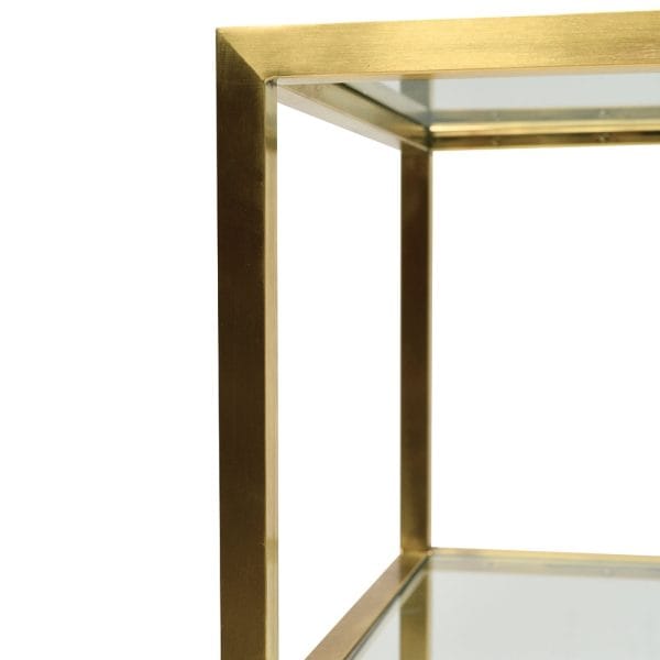 BEATRIX Gold Console with Glass Shelves - 1.2m - Image 4