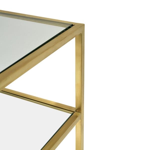 BEATRIX Gold Console with Glass Shelves - 1.2m - Image 5