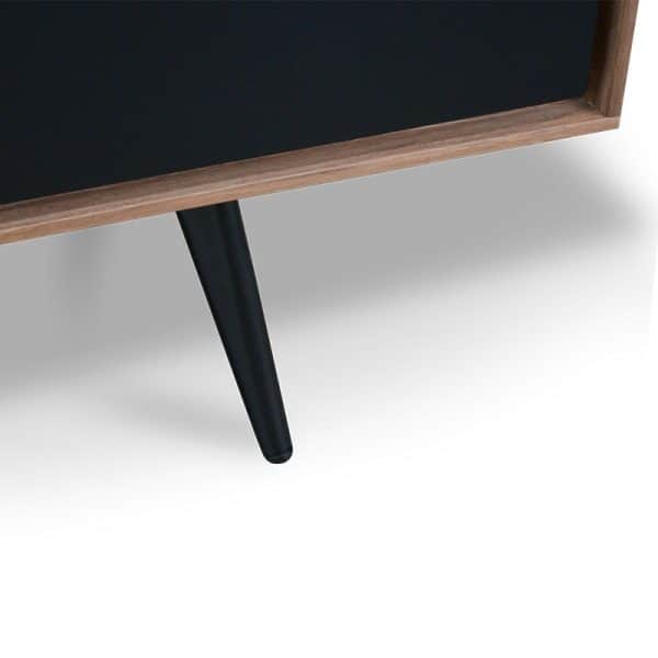 AGNETA TV Unit with Black Matte Drawers - 1.8m Walnut & Black - Image 4