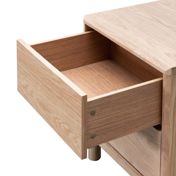 HARMONY Bedside Table - 48cm Natural Oak - Image 9