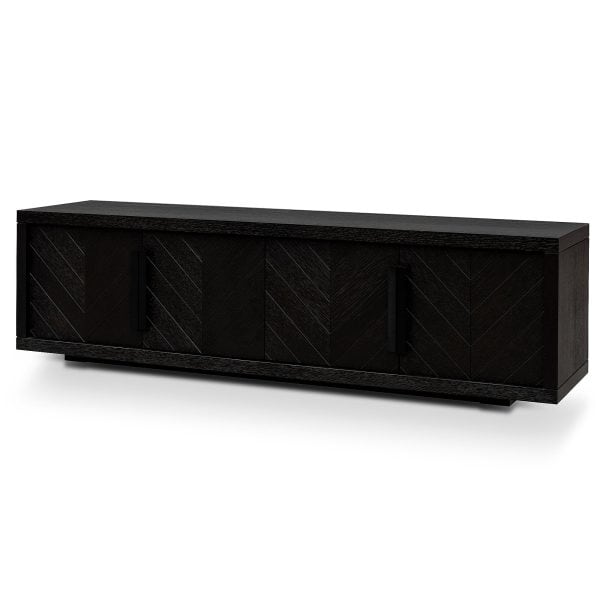 CHESTER Entertainment TV Unit - 2.2m Textured Espresso Black
