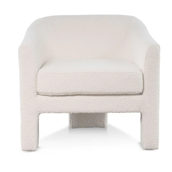 BAKER White Ivory Boucle Armchair
