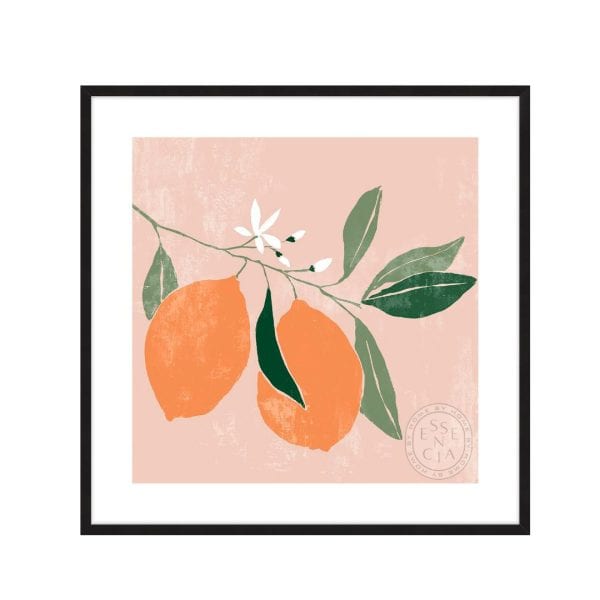 ORANGE BRANCH I - Black Frame