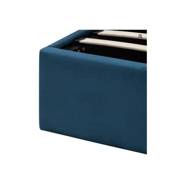 ASHTON Velvet Queen Bed - Teal Navy with Storage - Image 5