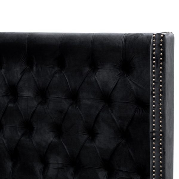 GERTRUD Queen Bed - Black Velvet - Image 10