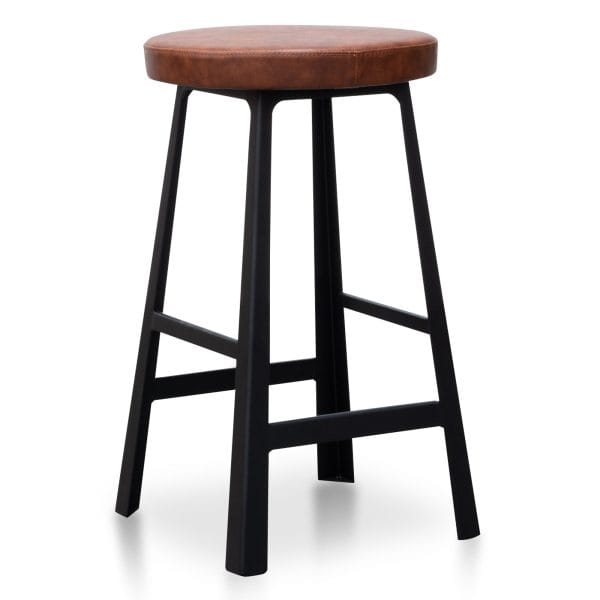CARLOS Bar Stool - 65cm Rustic Brown - Image 2
