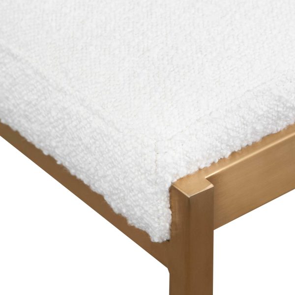 LEONARDO Ivory White Boucle Bar Stool - Golden Base - Image 9