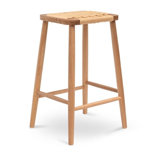 INGER Rattan Bar Stool - 65cm Natural - Image 2