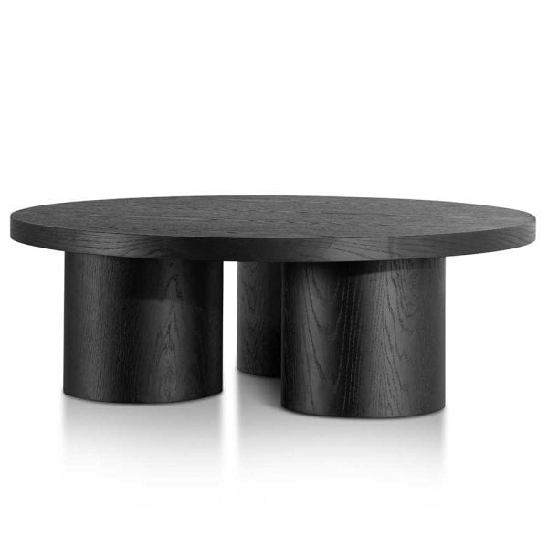 XIMENA Wooden Round Coffee Table - 1m Black