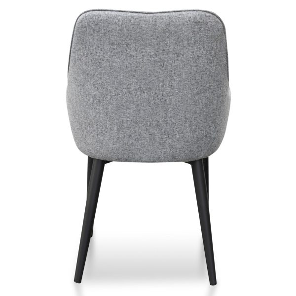 IGNACIO Dining Chair - Pebble Grey with Black Legs (Set of 2) - Image 8