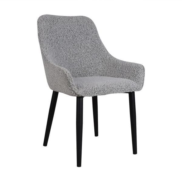 IGNACIO Dining Chair - Pepper Boucle with Black Legs (Set of 2) - Image 2