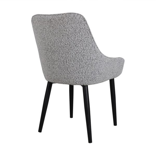 IGNACIO Dining Chair - Pepper Boucle with Black Legs (Set of 2) - Image 3