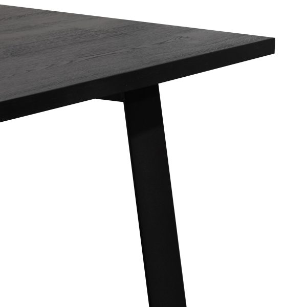 JENS Dining table - 2.2m Black Rustic Oak and Metal Legs - Image 3
