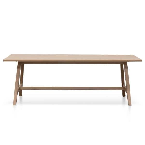 LEON Wooden Dining Table - 2.2m Washed Natural - Image 2