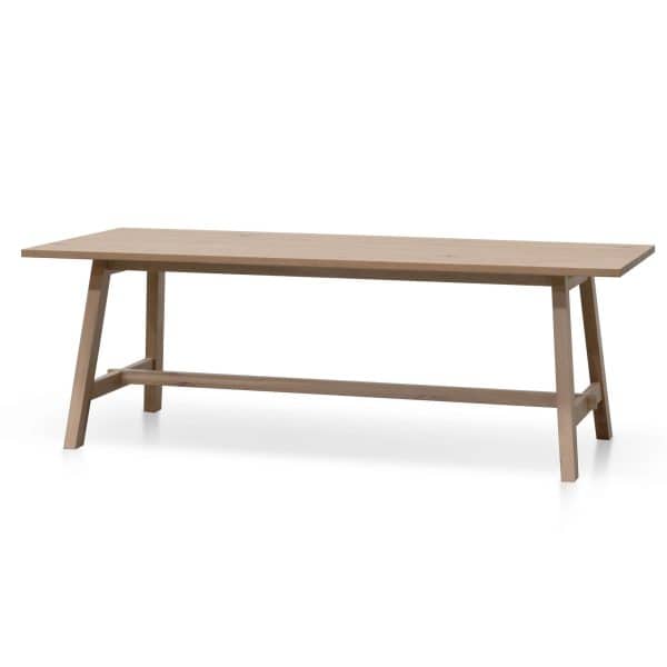 LEON Wooden Dining Table - 2.2m Washed Natural