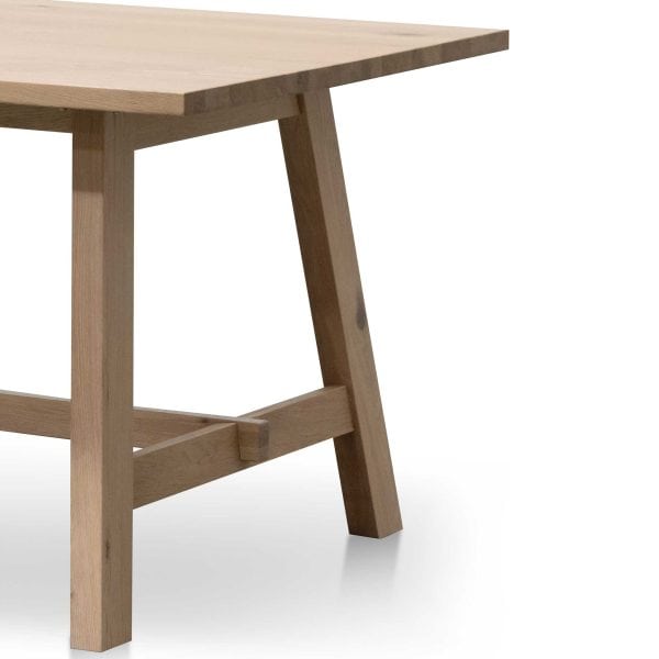 LEON Wooden Dining Table - 2.2m Washed Natural - Image 7