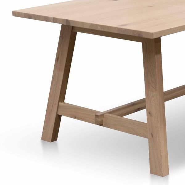 LEON Wooden Dining Table - 2.2m Washed Natural - Image 4