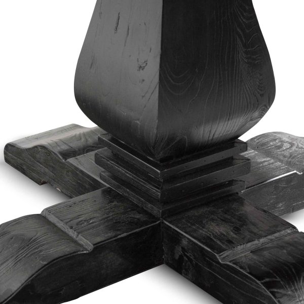 HOPE Round Dining Table In Recycled Elm - 1.6m  Black - Image 6