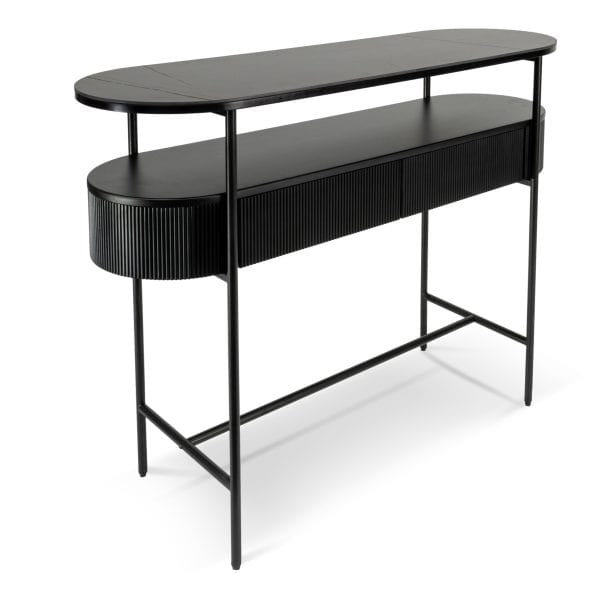 DIEGO Stone Top Console Table - 1.2m Black - Image 3