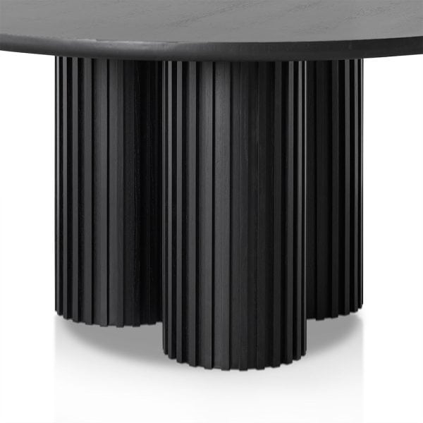 DILLAN Round Dining Table - 1.5m Black - Image 3