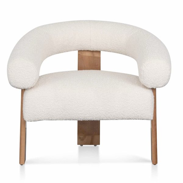MARTINA  Boucle Arm Chair - Ivory White - Image 2