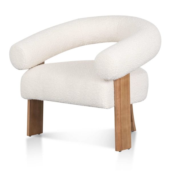 MARTINA  Boucle Arm Chair - Ivory White - Image 3