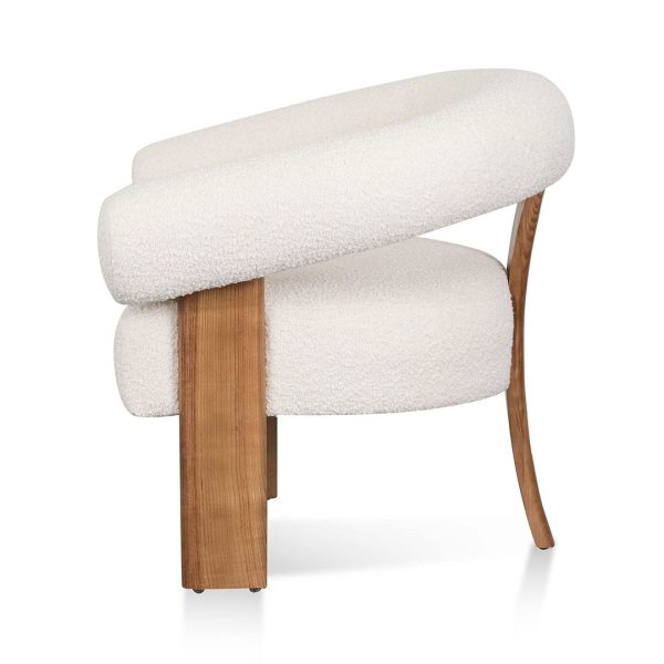 MARTINA  Boucle Arm Chair - Ivory White - Image 4