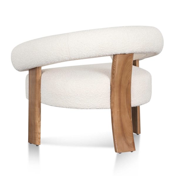 MARTINA  Boucle Arm Chair - Ivory White - Image 5