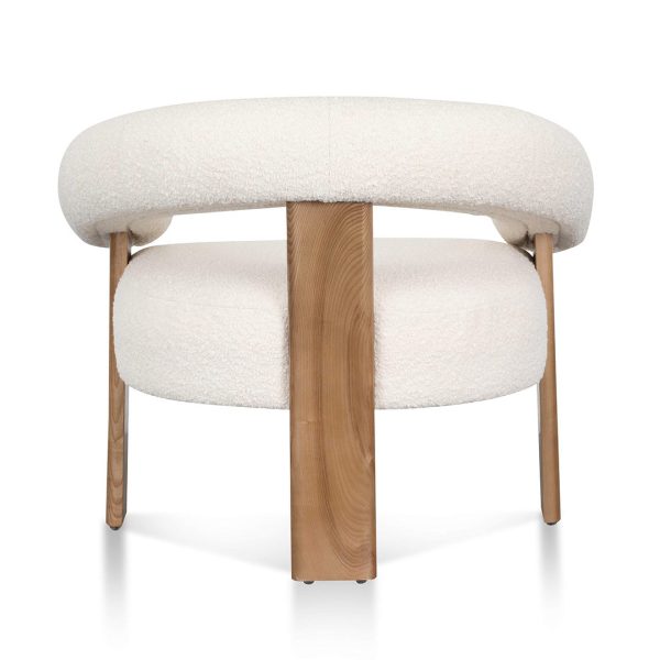 MARTINA  Boucle Arm Chair - Ivory White - Image 6