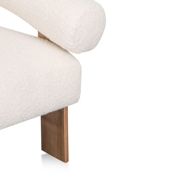 MARTINA  Boucle Arm Chair - Ivory White - Image 8