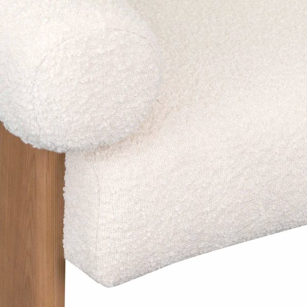 MARTINA  Boucle Arm Chair - Ivory White - Image 9