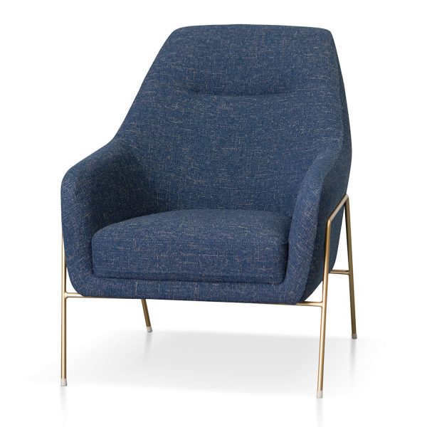 ALEJANDRO Fabric Arm Chair - Dark Blue