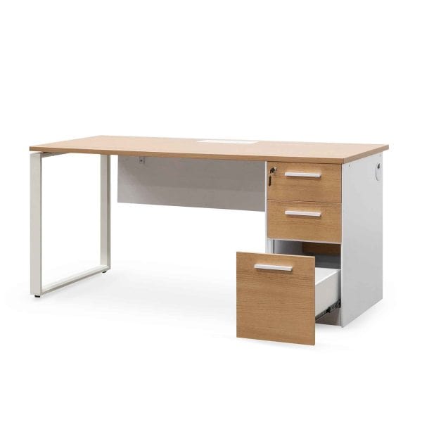 JOREY Office Desk - Natural and White - Image 3