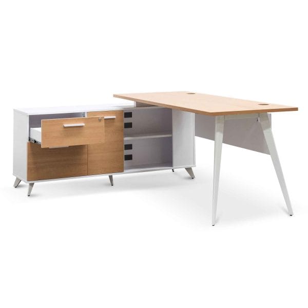 NELS Left Return Executive Office Desk - 1.6m Natural - Image 4
