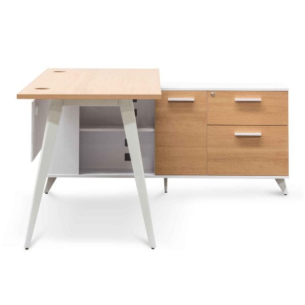 NELS Right Return Executive Office Desk - 1.6m Natural - Image 5