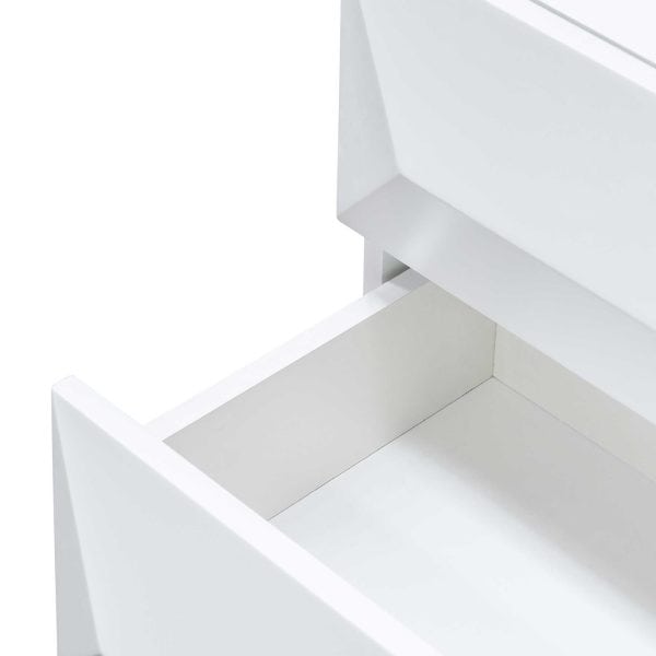 THYRA Wooden Side Table - 50cm White & Gold Legs - Image 6