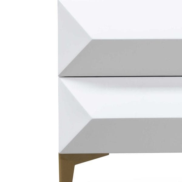THYRA Wooden Side Table - 50cm White & Gold Legs - Image 7