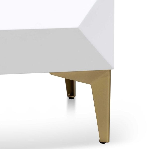 THYRA Wooden Side Table - 50cm White & Gold Legs - Image 8