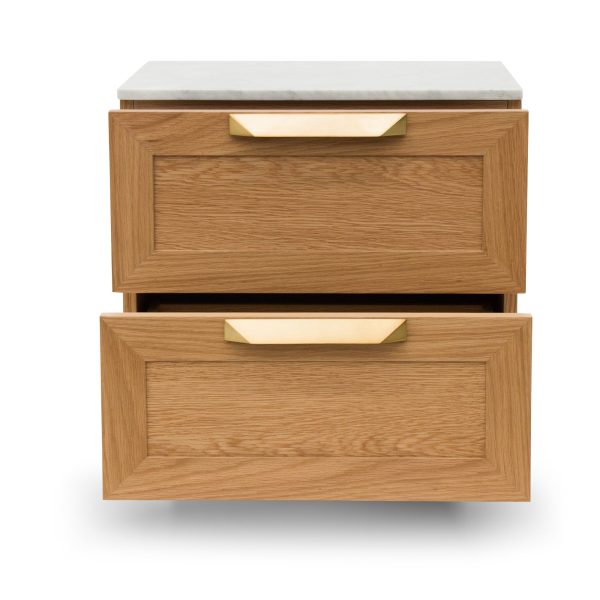 OLGA Bedside Table - Natural with Marble Top - Image 2