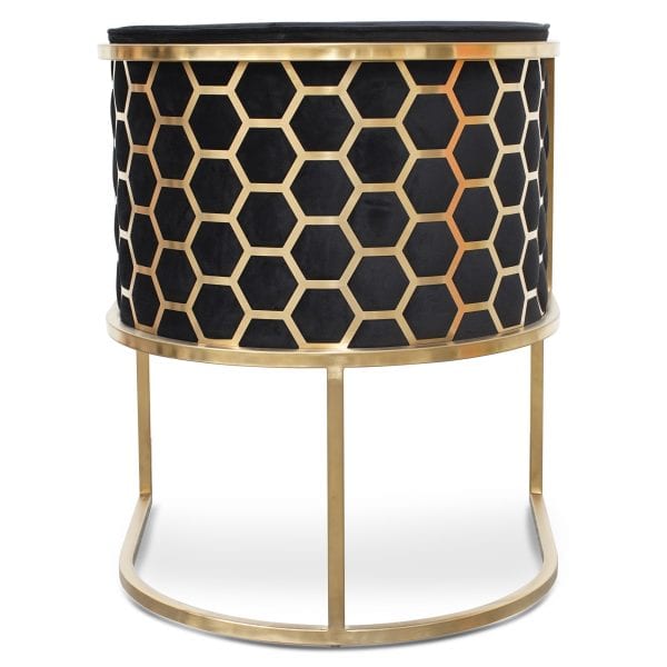 ASTIN Arm Chair Black Velvet - Brushed Gold - Image 8