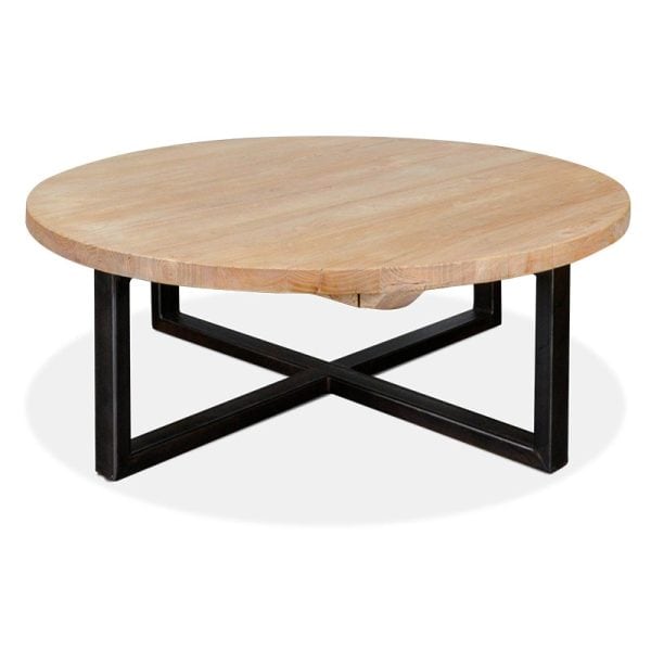 FELIPE Round Coffee Table - 1m Reclaimed Elm