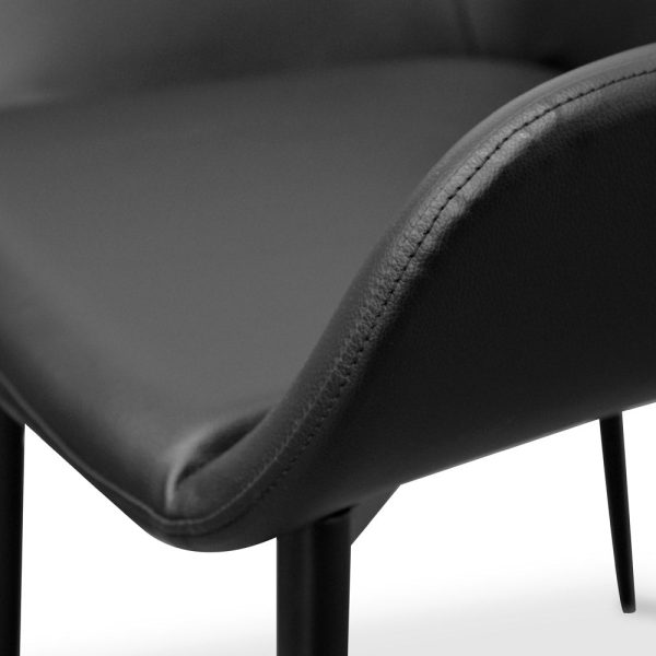 RAFAEL Dining Chair - Black PU - Image 8
