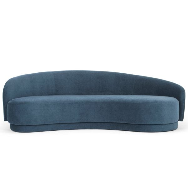 DELFINA 4 Seater Fabric Sofa - 2.57m Dusty Blue - Image 2
