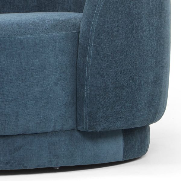 DELFINA 4 Seater Fabric Sofa - 2.57m Dusty Blue - Image 3