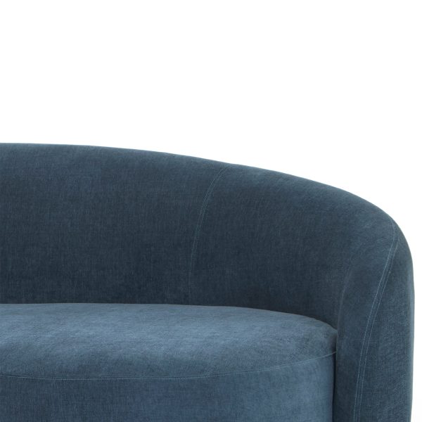 DELFINA 4 Seater Fabric Sofa - 2.57m Dusty Blue - Image 4