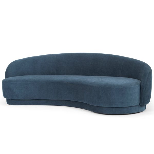 DELFINA 4 Seater Fabric Sofa - 2.57m Dusty Blue